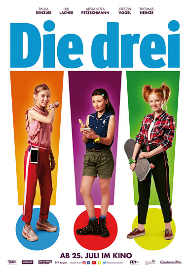 Teaserplakat von "Die drei !!!" (2019); Quelle: Constantin Film Verleih, DFF, © 2019 Constantin Film Verleih GmbH