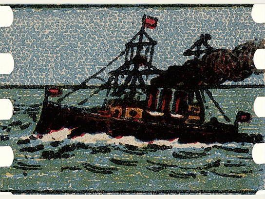 U-Boot und Dampfschiffe ("Litho Films - Chromolithographische Loops")