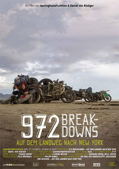 Filmplakat von "972 Breakdowns - Auf dem Landweg nach New York" (2020); Quelle: leavinghomefunktion, DFF, © leavinghomefunktion