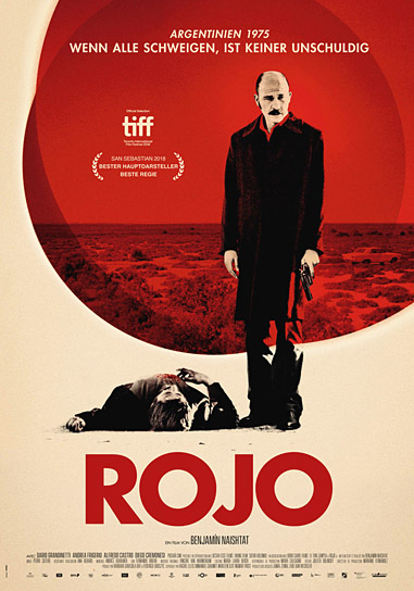 Filmplakat von "Rojo - Wenn alle schweigen, ist keiner unschuldig" (2018); Quelle: Cine Global Filmverleih, DFF