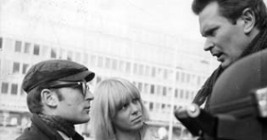 Volker Schlöndorff, Anita Pallenberg, Franz Rath (v.l.n.r.) bei den Dreharbeiten zu "Mord und Totschlag" (1967)